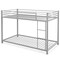 Twin Over Twin Metal Bunk Bed, Low Profile, Safe, No Box-Spring